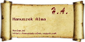Hanuszek Alma névjegykártya